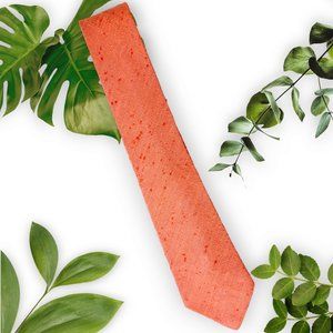 Textured Linen-Cotton blend Orange Tie